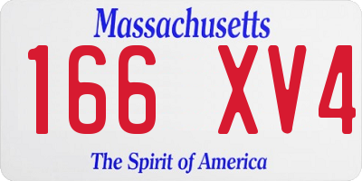 MA license plate 166XV4