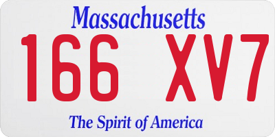 MA license plate 166XV7