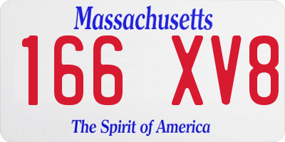 MA license plate 166XV8