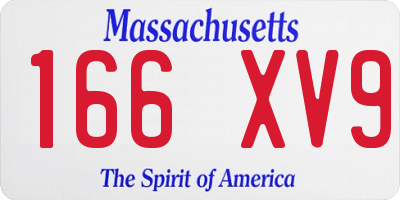 MA license plate 166XV9