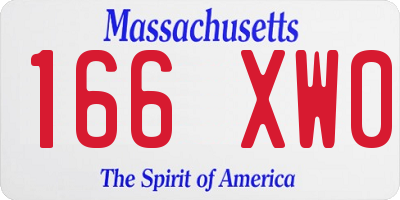 MA license plate 166XW0