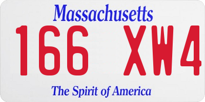 MA license plate 166XW4
