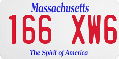 MA license plate 166XW6