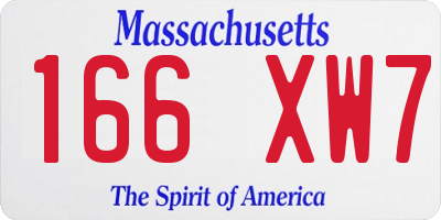 MA license plate 166XW7