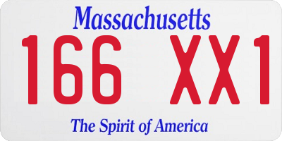 MA license plate 166XX1