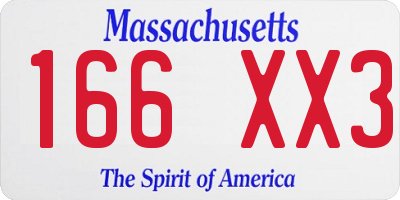 MA license plate 166XX3