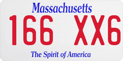 MA license plate 166XX6