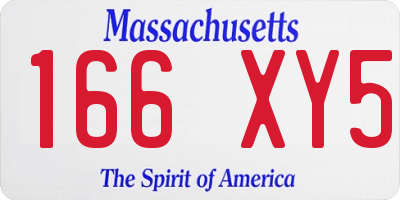 MA license plate 166XY5