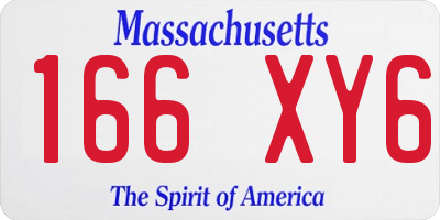 MA license plate 166XY6