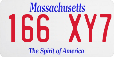 MA license plate 166XY7