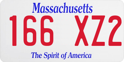 MA license plate 166XZ2