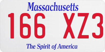 MA license plate 166XZ3