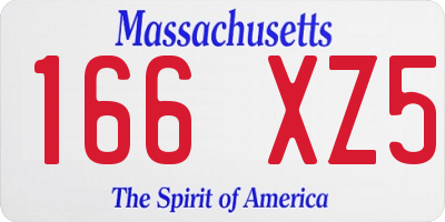 MA license plate 166XZ5
