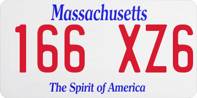 MA license plate 166XZ6