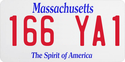 MA license plate 166YA1