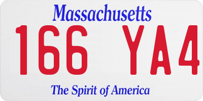 MA license plate 166YA4