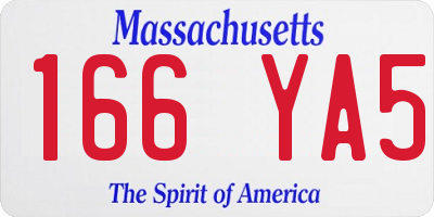 MA license plate 166YA5