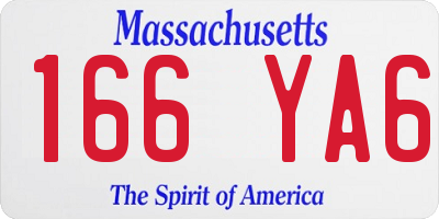 MA license plate 166YA6
