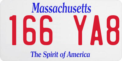 MA license plate 166YA8