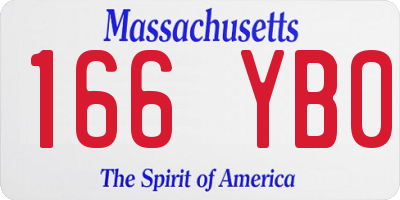 MA license plate 166YB0