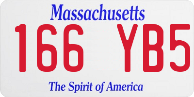 MA license plate 166YB5