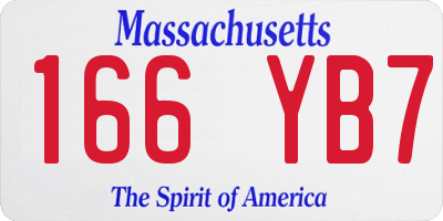 MA license plate 166YB7