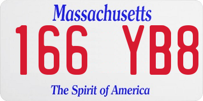MA license plate 166YB8
