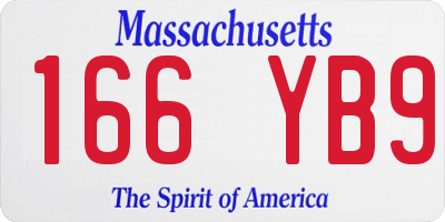 MA license plate 166YB9