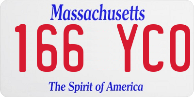 MA license plate 166YC0