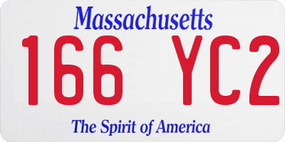 MA license plate 166YC2