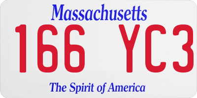 MA license plate 166YC3