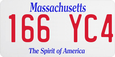 MA license plate 166YC4