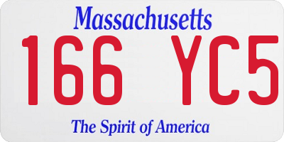 MA license plate 166YC5