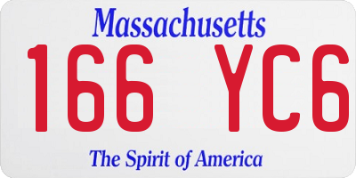 MA license plate 166YC6