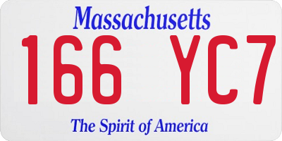 MA license plate 166YC7