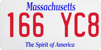 MA license plate 166YC8