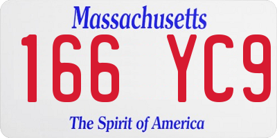 MA license plate 166YC9
