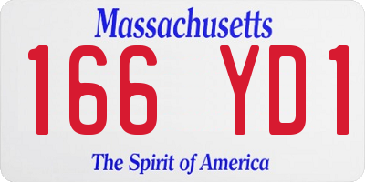 MA license plate 166YD1
