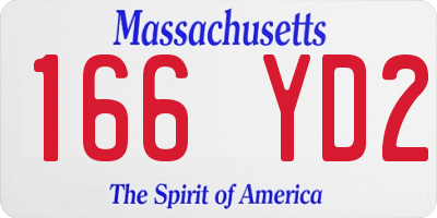 MA license plate 166YD2