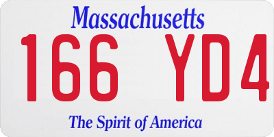 MA license plate 166YD4