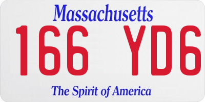 MA license plate 166YD6