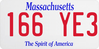 MA license plate 166YE3