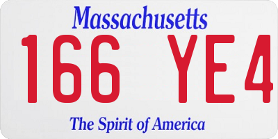 MA license plate 166YE4