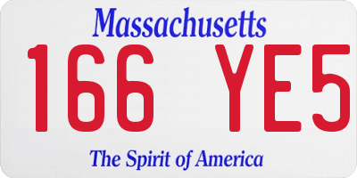 MA license plate 166YE5
