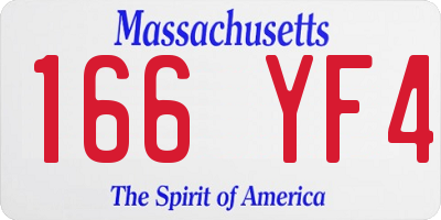 MA license plate 166YF4