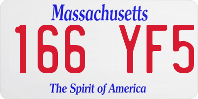MA license plate 166YF5