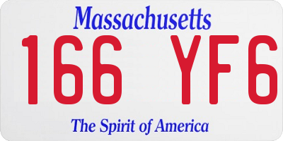 MA license plate 166YF6
