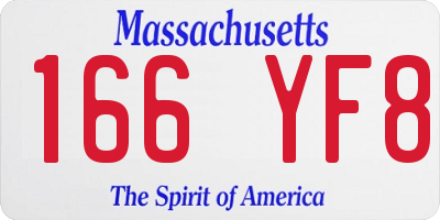 MA license plate 166YF8