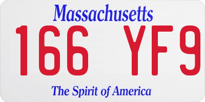 MA license plate 166YF9