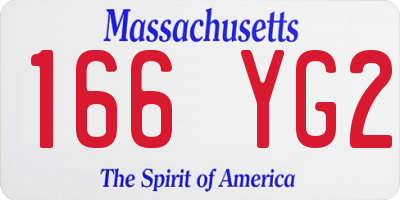 MA license plate 166YG2
